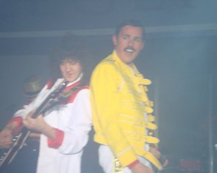 Dean Richardson as Freddie Mercury with Andy Wills as Brian May