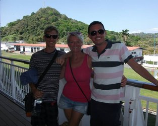 On board the Aurora going through the Panama Canal with guest entertainers Lyn & Jon