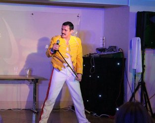 Dean Richardson as Freddie Mercury at Concert Secretaries Command Performance