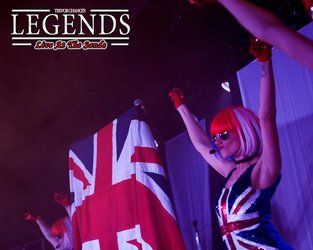 Dean Richardson as Freddie Mercury at Legends 'union flag'