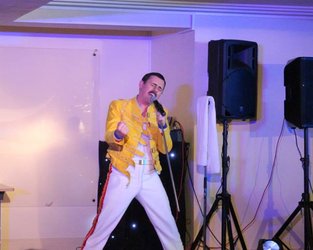 Dean Richardson as Freddie Mercury at Concert Secretaries Command Performance