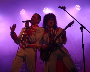 Dean and Andy performing at Barrow Christmas Lights Switch On